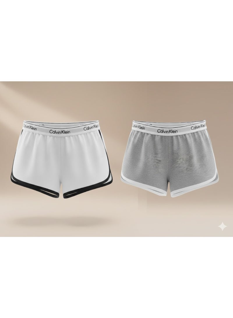 كالفن كلاين بيرفورمانس طقم هوت شورت رياضي حريمي قطعتين بخصر عالي – خامة ممتازة وراحة مثالية للرياضة والاستخدام اليومي - مقاس اكس لارج - Image 1